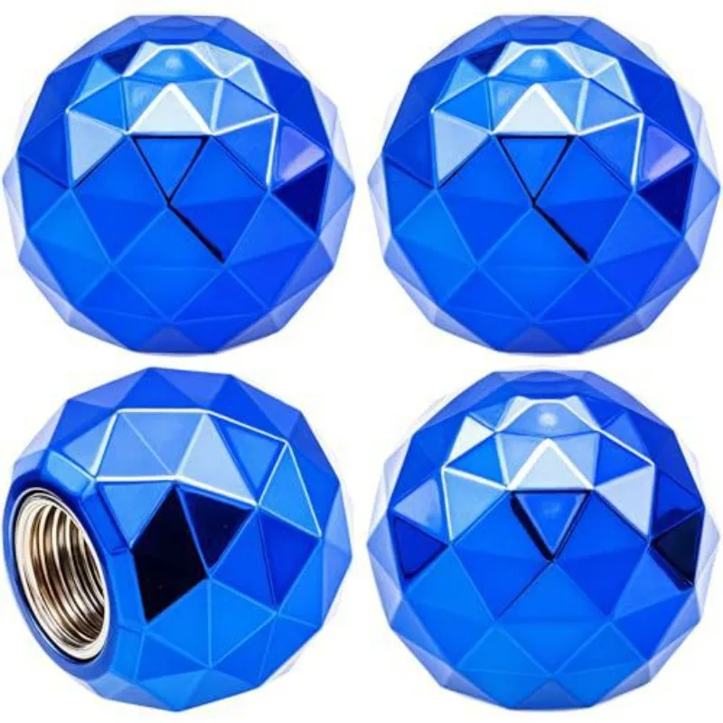 Spherical Diamond Texture Tire Valve Cap, American Style Universal Stem Lid, Decorative Air Nozzle Protector Compatible