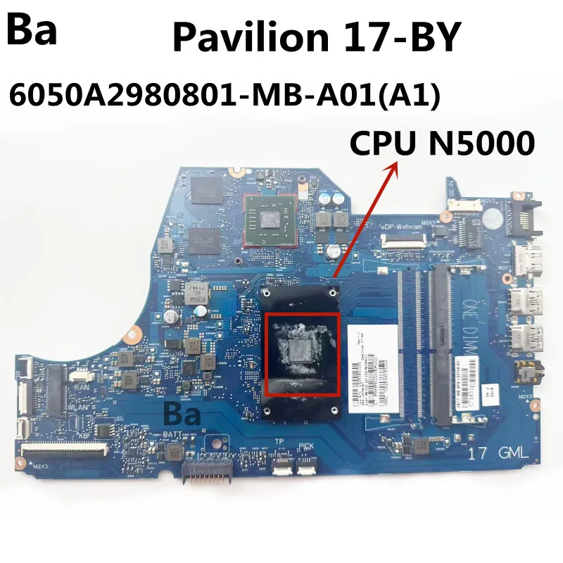 FOR HP Pavilion 17-BY, Notebook Motherboard L22745-601, 6050A2980801-MB-A01(A1), CPU N5000 GPU M520 2G