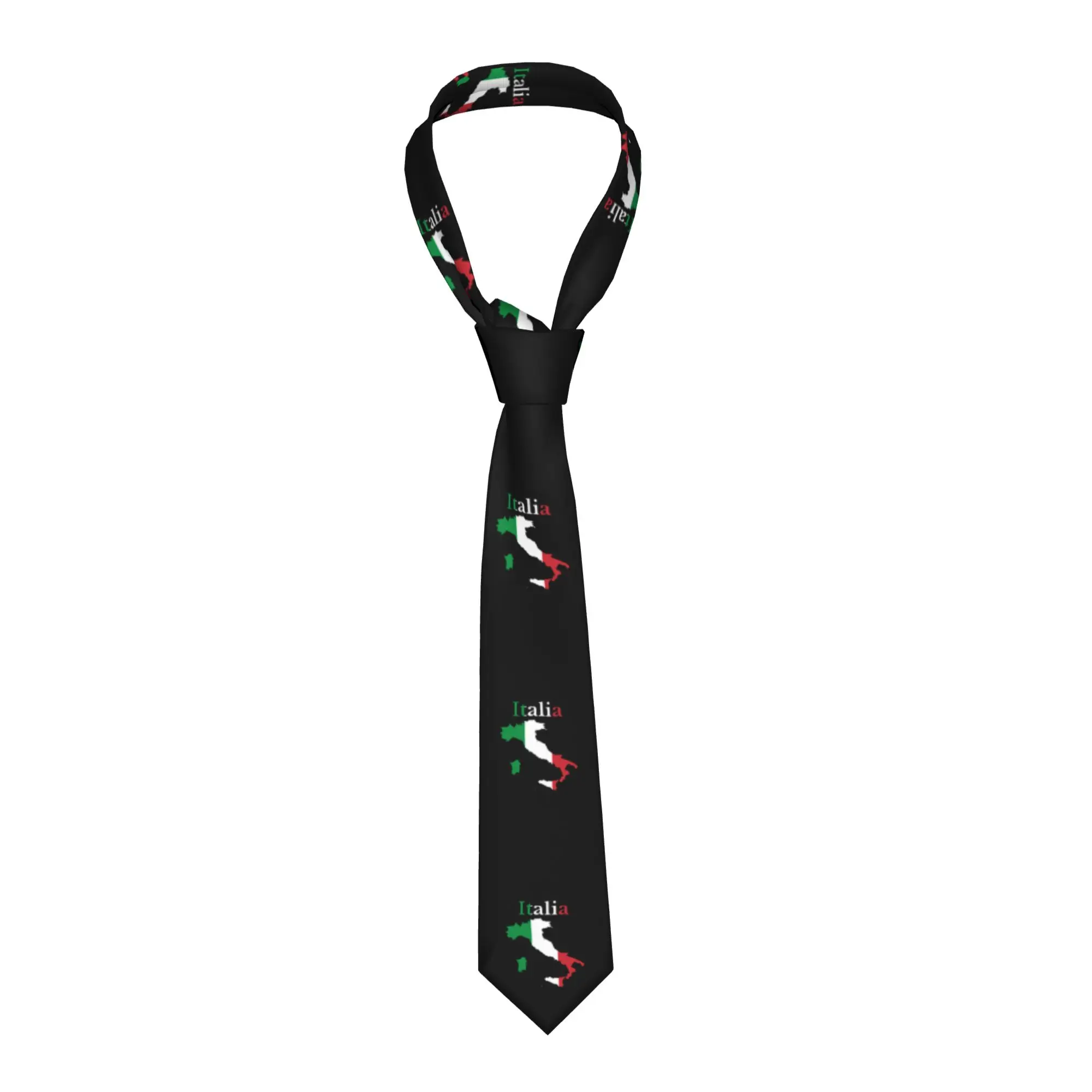 Fashion Italy Map Flag Neck Ties for Business Mens Italian Patriotic Neckties