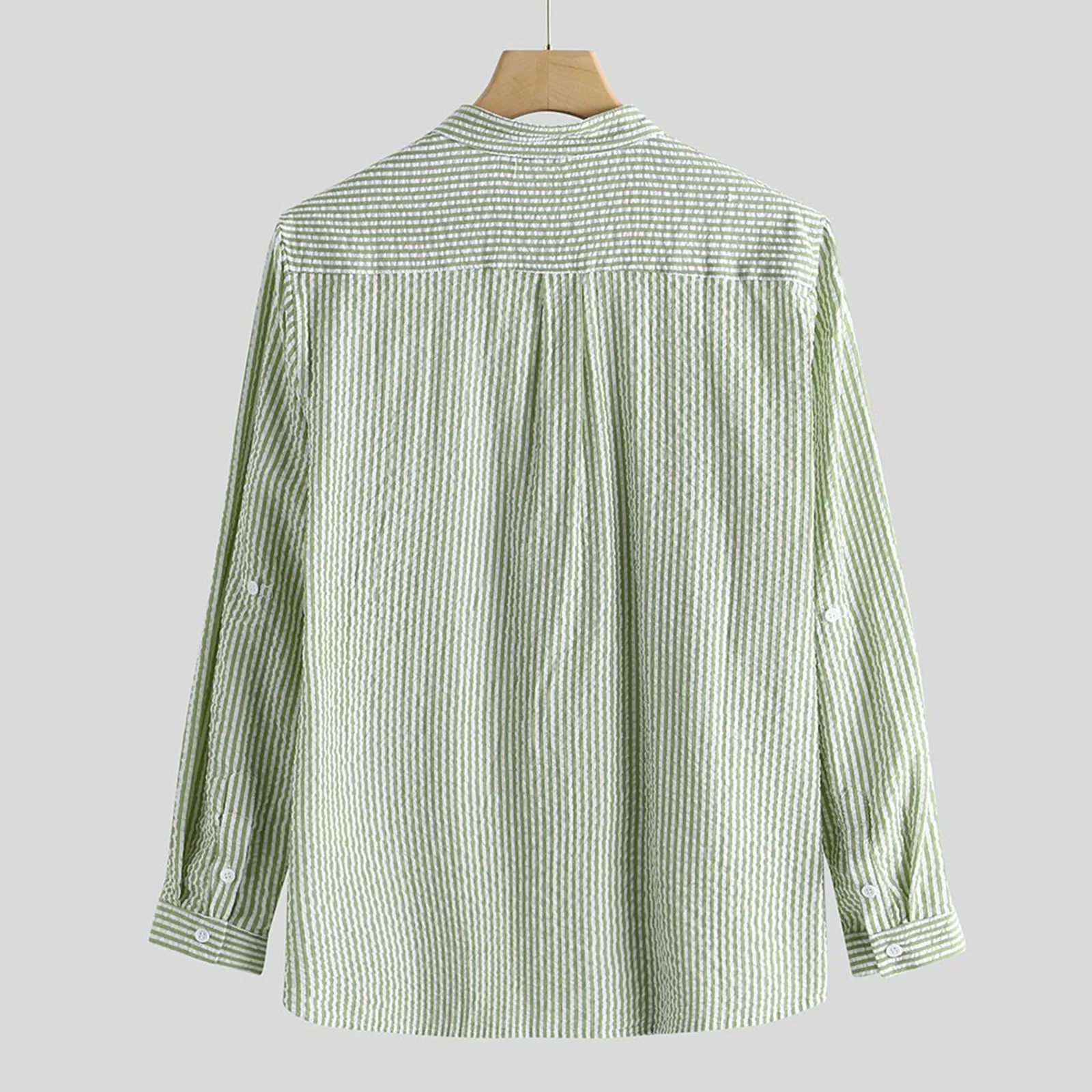 Chemise rayée à manches longues pour hommes avec poches boutonnées, pull vintage, vêtements pour hommes, chemisier grande taille, printemps, automne