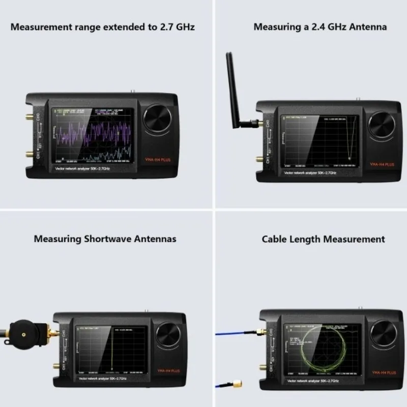 NanoVNA-H4 Upgraded Antenna Analyzer, 4-inch IPS LCD Display, 50KHz 2.7GHz