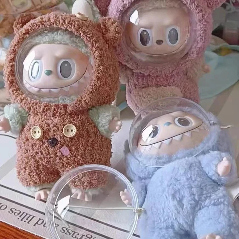 For 17cm Labubu Doll Mask Transparent Acrylic Face Protection Cover Dust and Dirt Proof Mask