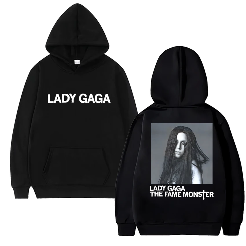 

Fashion Lady Gaga 2025 Concert Graphic Hoodies Autumn Winter Long sleeve Fleece Men Women Sweatshirts Streetwear Unisex Pullover