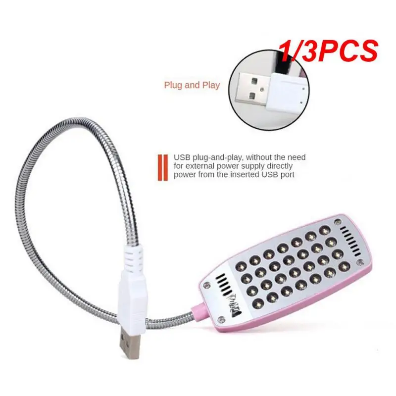 

1/3PCS Eye Protection Reading Lamp 28 LED Ultra Bright USB Book Light Adjustable for Laptop Notebook PC Computer Portable Night