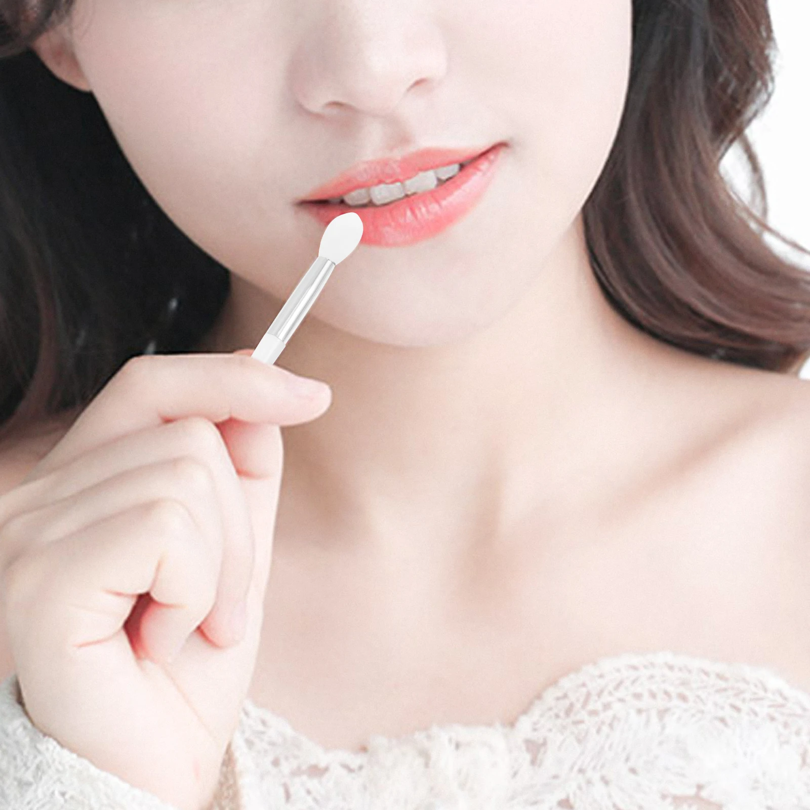 2 Sets Lippen-Silikon-Applikatorpinsel für Frauen, Lippenstift-Werkzeug, feine, sanfte Verwendung, flüssige Kosmetik, Make-up