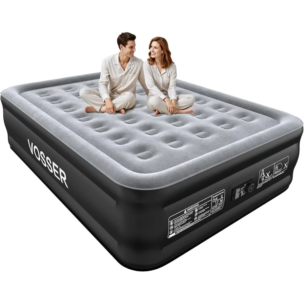 Colchón de aire Queen con bomba integrada, colchón hinchable en 3 minutos, colchón autoinflable elevado