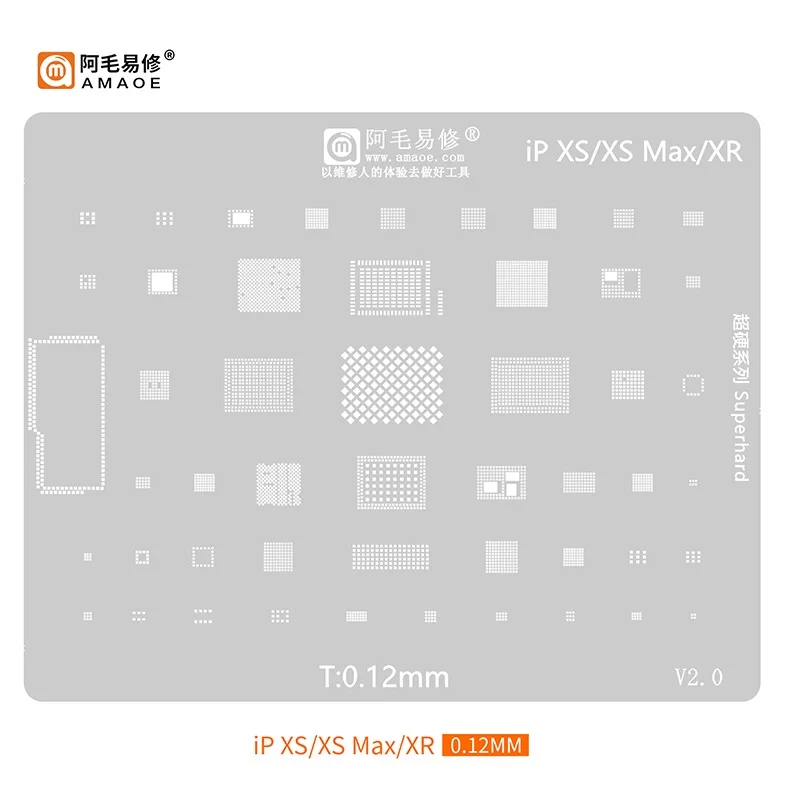 Amaoe Universal Reballing Stencil For iPhone 6 7 8 X 11 12 No CPU Chips Holder Kit Repair Tools Fixture Steel Mesh Tin Planting