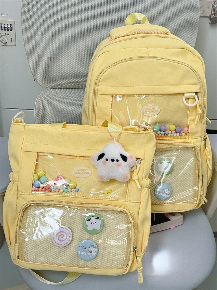 Cute Girl Small Appetite Transparent Ita Bag Female Korean All-match Students' Transparent Display Large-capacity Shoulder Bags