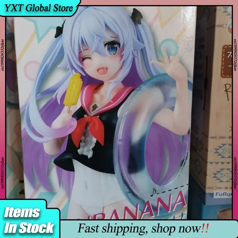 Original Taito Channel Kagura Nana Action Figure Sailor Swim Suit Figure Kawaii Girl Model PVC Collect Desktop Decorate Xmas Toy