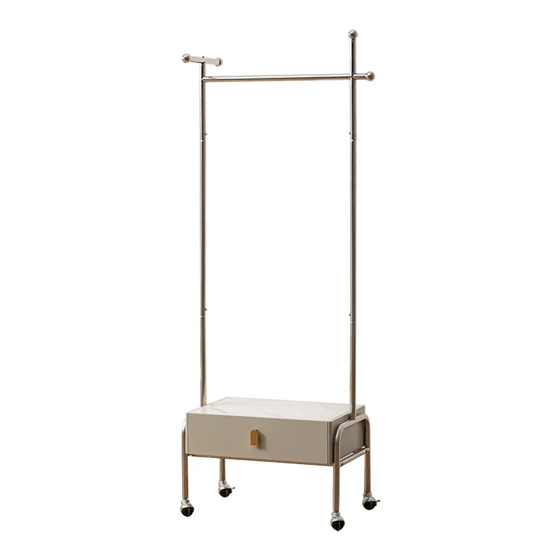 

Italian light luxury hanger floor to ceiling with cabinet coat rack bedroom room vertical hanger simple