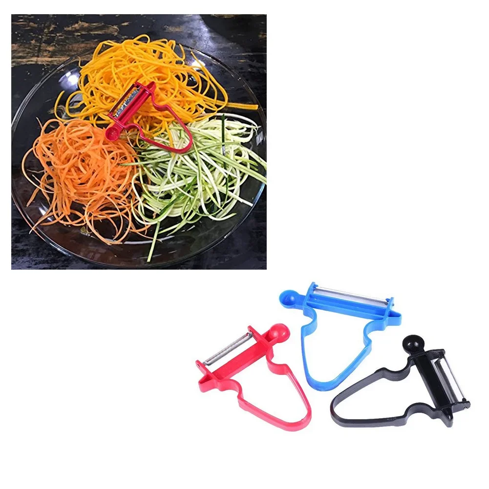 3pcs Vegetable Peeler Stainless Steel Blade Swivel Slicer Julienne Cutter Potatoes Carrots Grater Noodles Shredder Tools Set