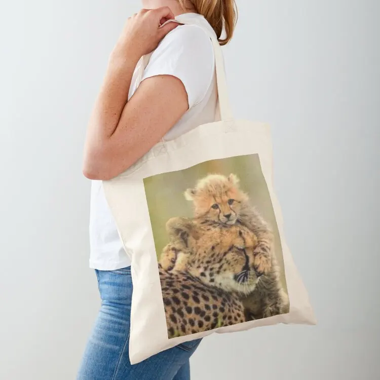 Sweet Cheetah cub hugging Momma Tote Bag tote bag screen Beach bag tote university