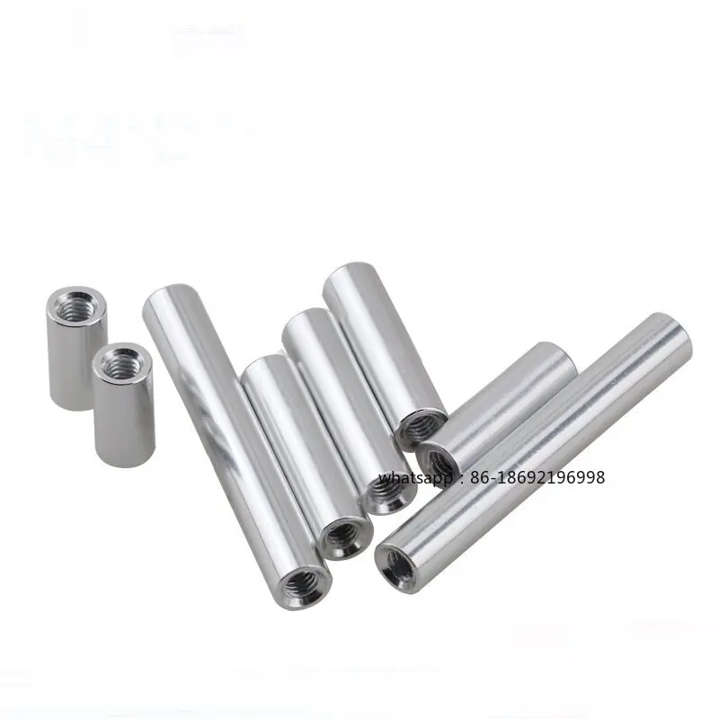 10 M2 Cylindrical Aluminum Column Connecting Column, Aluminum Alloy Long Nut Body Aluminum Rod Double Inner Tooth Spacer Column