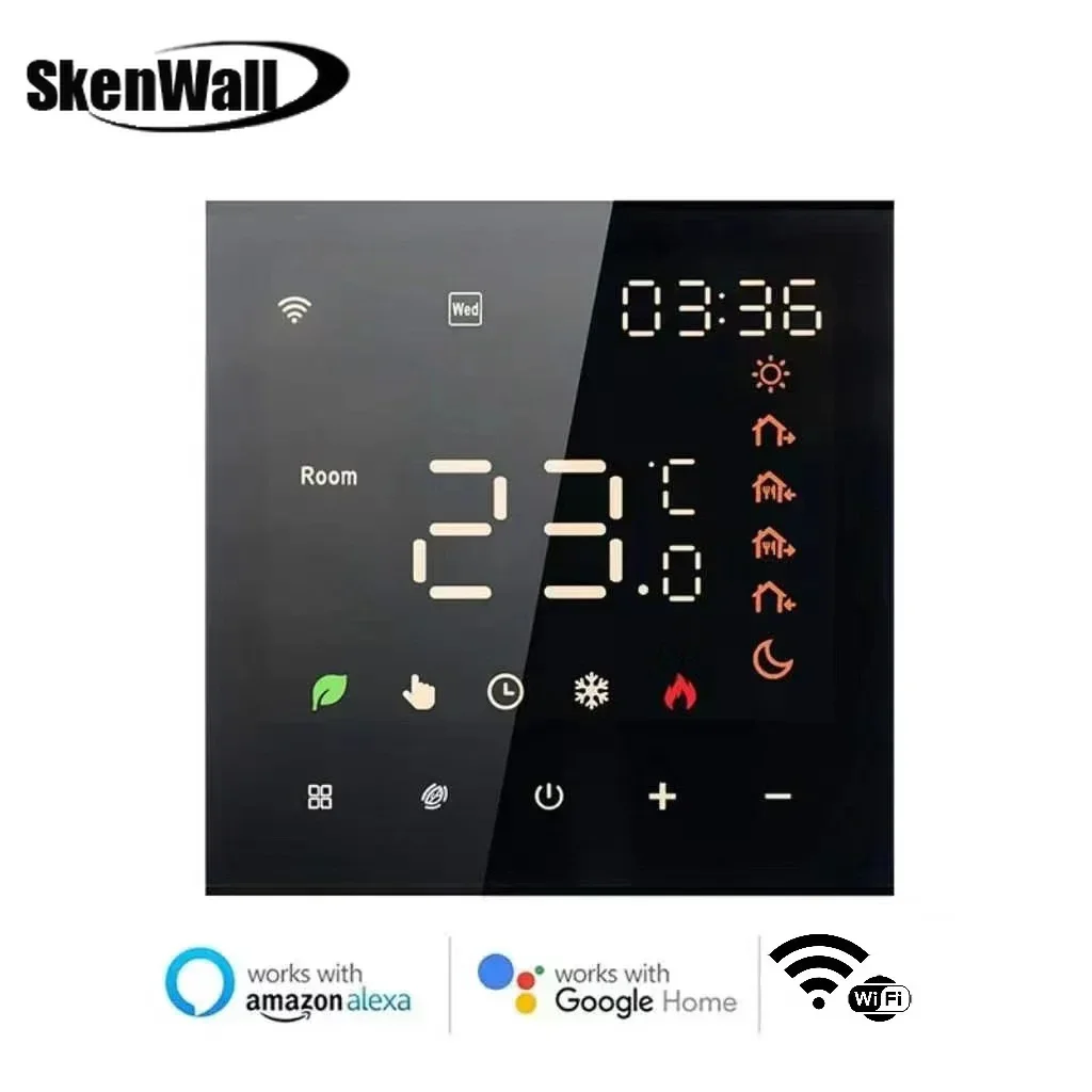 

16A Load Electronic Heating WIFI Switch Type LCD Digital Heating Room Thermostat with Sensor, Display Temperature / Time / Week