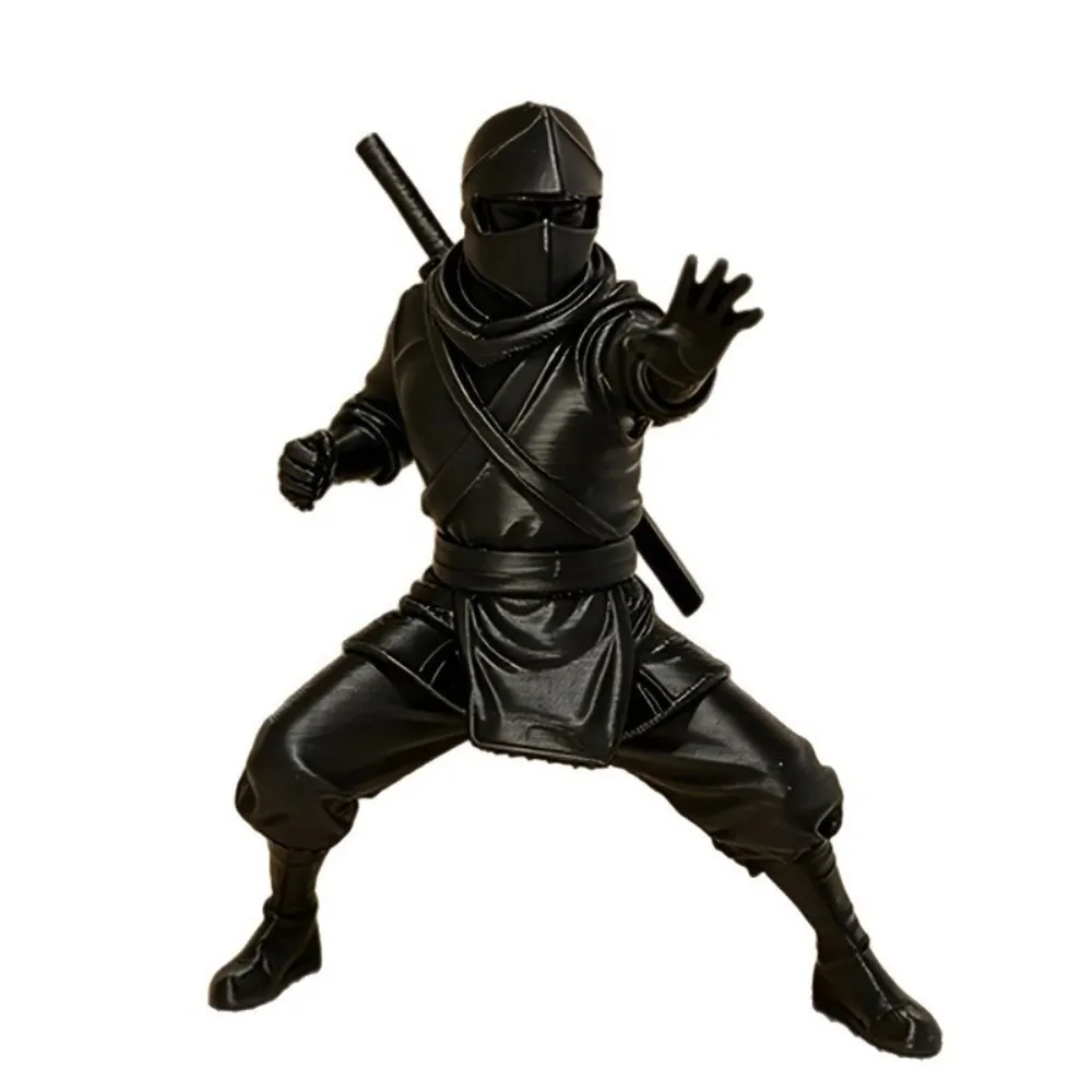 Collection Sitting Pose Ninja Ornaments 3D Printed Dark Style Warrior Figurine Home Decor Samurai Sculpture Home