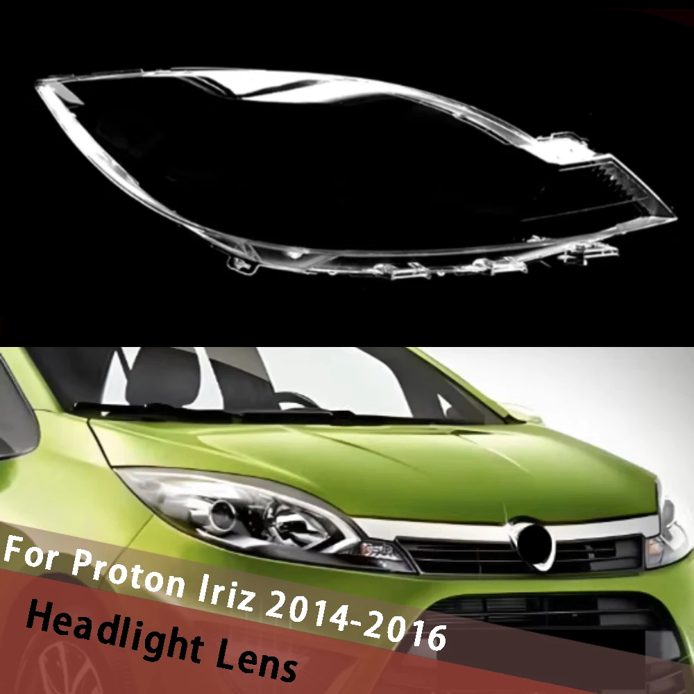 For Proton lriz 2014 2015 2016 Left Right A Pair Headlight Lens Shell Headlamp Cover Clear Lampshade Plexiglass Auto Replace