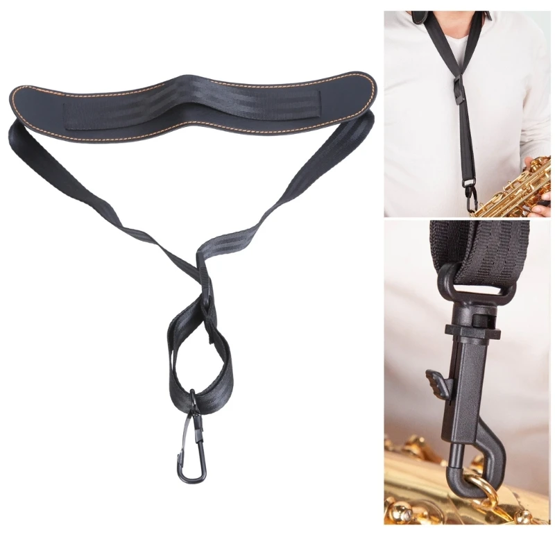 Adjustable Saxophone Neck Strap Slings Comfortable Harnesses Leathers Padded Saxophone Neck Strap for Regular Dropshipping