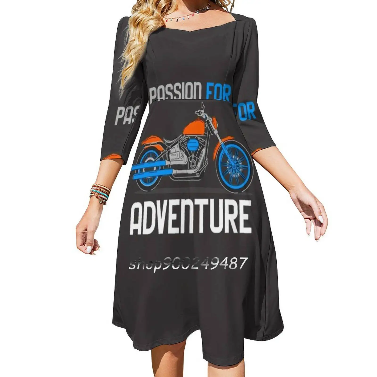 Passion For Adventure | Gift Perfect Square Neck Dress Cute Loose Print Dresses Elegant Beach Party Dress Passion For Adventure