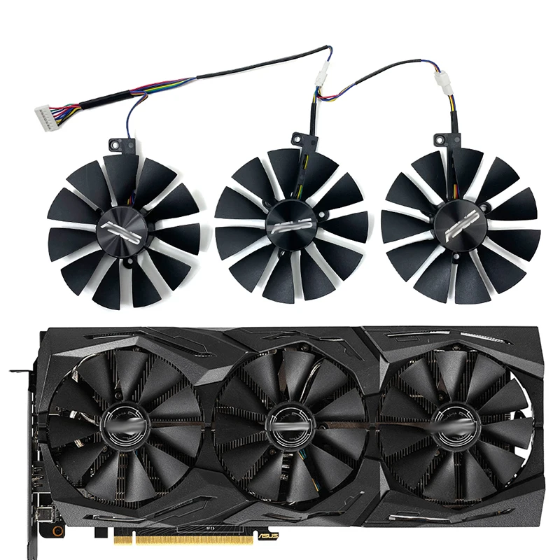 

NEW 87mm T129215SH T129215SL 12V 0.30A Fan size For ASUS ROG-STRIX-RTX 2070-O8G-GAMING Graphic Card Cooling Fan