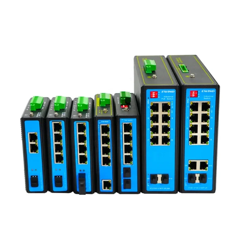 4/6/10/14 Ports Full Gigabit Managed Network Ethernet with 2/4 SFP Fiber Solt IP40 PoE machine