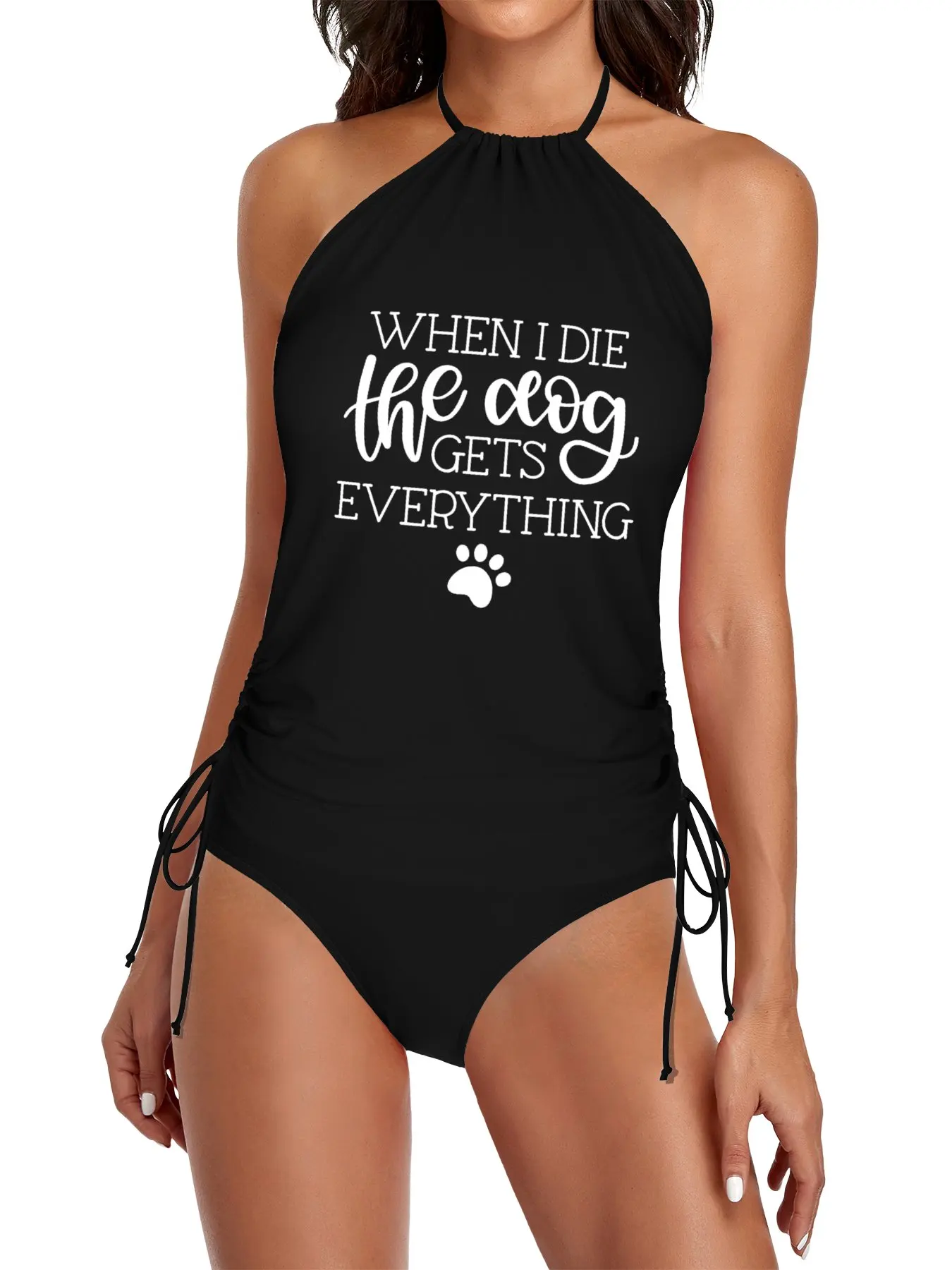 

When I die the dog gets everything Split Swimsuit Set swimwear 2025 women Women swimwear swimwear woman