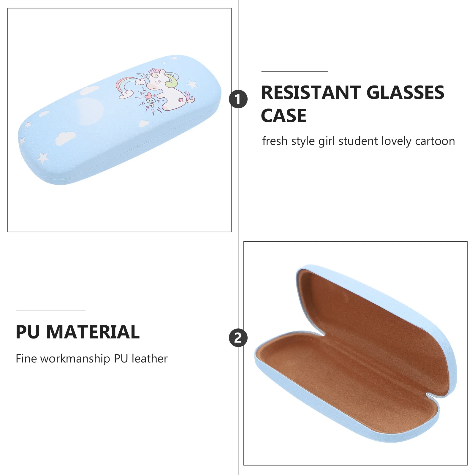 

Cartoon Glasses Box Portable Durable PU Material Spectacle Case Creative Pattern Sunglasses Storage Container Protective Pouch