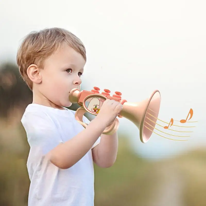 Toddler Trumpet Cute Mini Trumpet Cartoon Clarinet Fun Noise Makers Learning And Educational Toys Blow Horn For New Year Parties