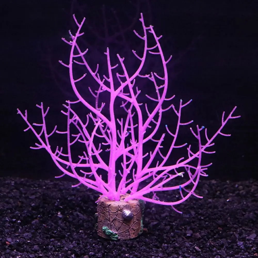 Soft Artificial Glowing Coral Silicone Simulation Aquarium Coral Plants Colorful Luminous Underwater Coral Ornament Aquarium