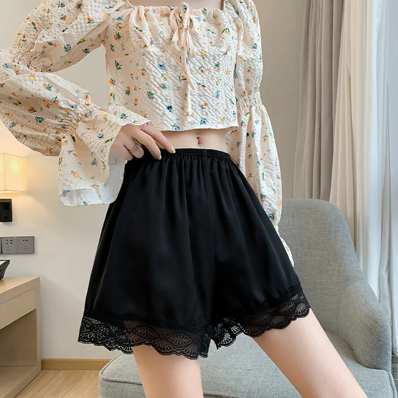 Silky Slip Shorts for Women High Waist Seamless Safety Underwear for Girl Wearable As Loungewear Pants Anti-Chafing Layer