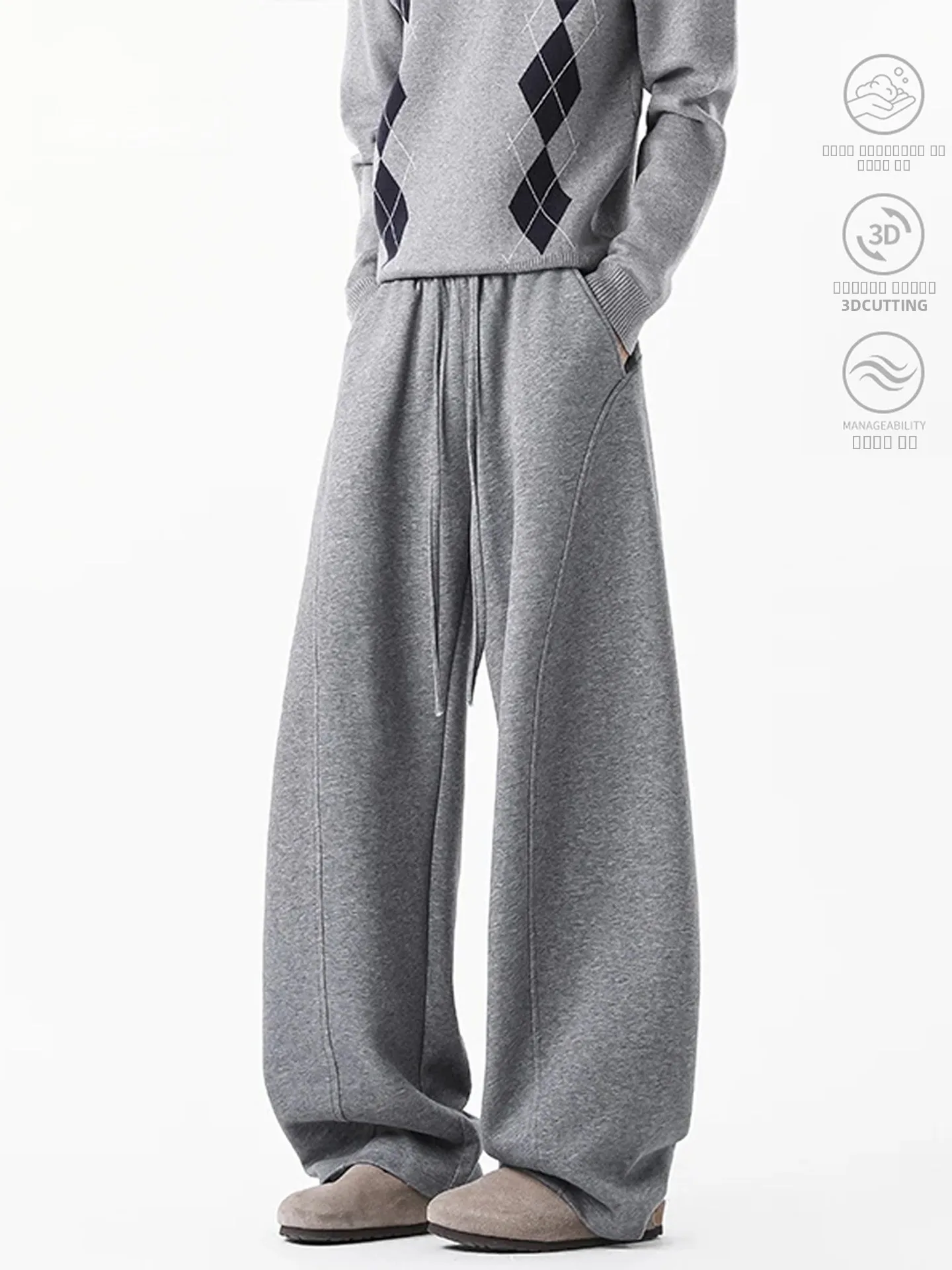 

Мужские повседневные брюки American Cleanfit: осенне-зимние, утепленные, прямого кроя, свободные, струящиеся, с эффектом драпировки, длинные