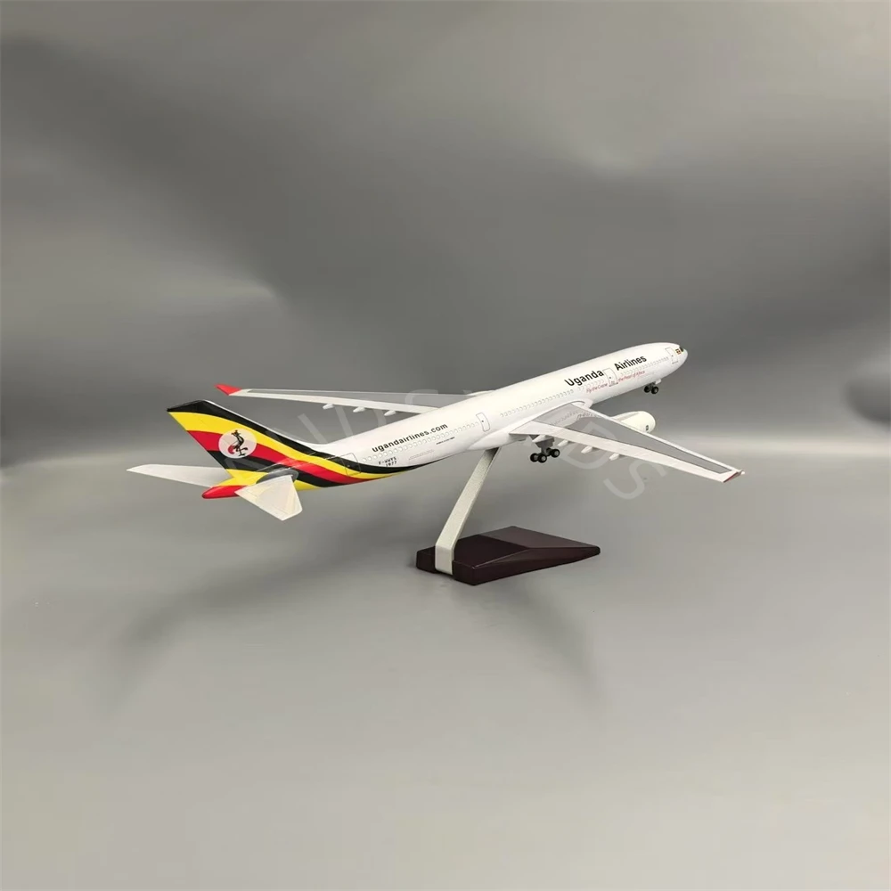 

47CM 330 Ugandan Airlines Airbus A330 Aircraft Model 1/135 Scale 47CM kids Toys For Boys Plane Display Collection Decoration Gif