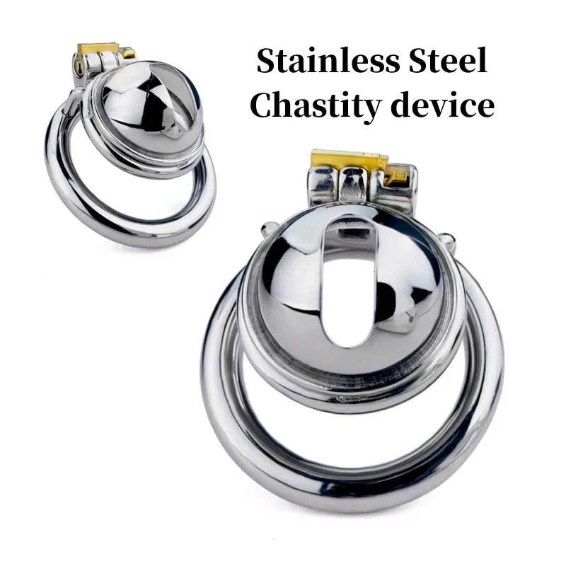 Male Stainless Steel Chastity Cage Anti-Cheating Chastity Belt Penis Lock Cock Cage CB Lock Penis Ring Adult Sex Toys for Men 18