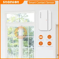 Staniot 5 yıllık pil ömrü kontak sensörü kapı ve pencere açık/kapalı dedektörler 433Mhz akıllı ev kablosuz manyetik sensör