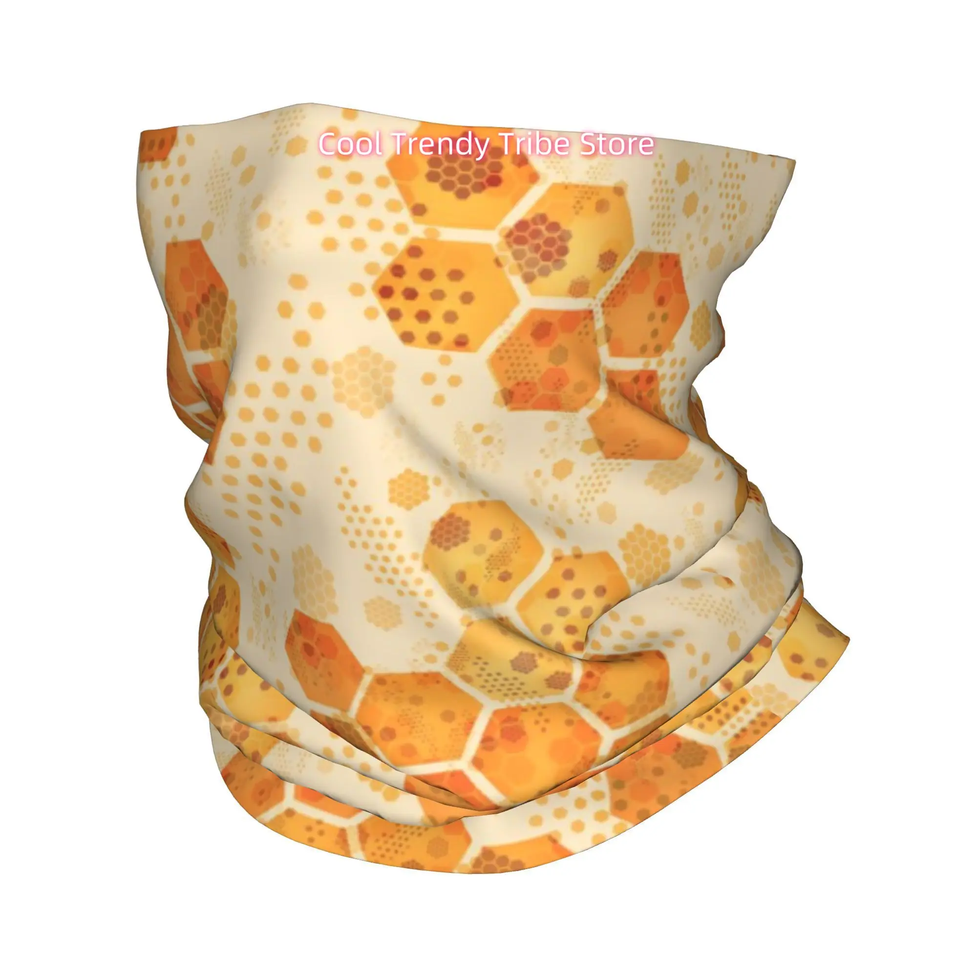 Honeycomb Geometric Gradient Hexagon Texture Fresh Natural Style Novelty Head Scarf Bandana for Women Boho Floral Hair Wrap Summ