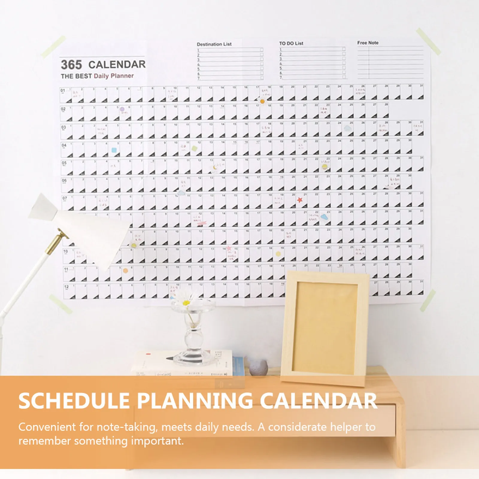 Decorative Annual Wall Calendar Premium Paper Metal Material Hanging Calendar for Home Office 2023 Planner Schedule
