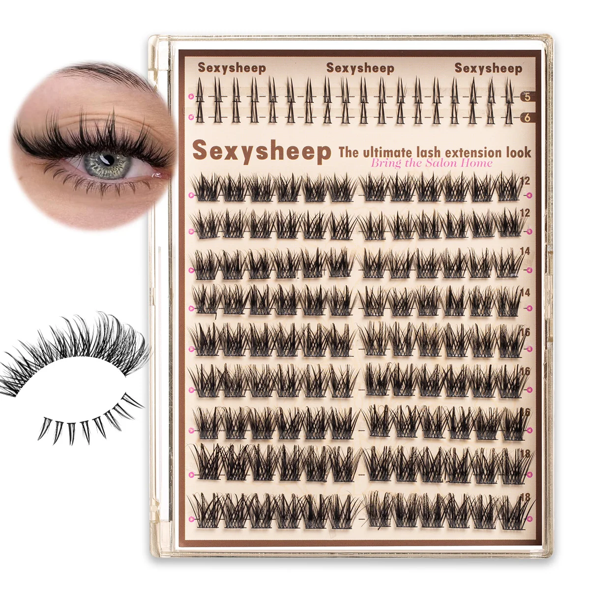 Manga Wimpernbüschel mit Spitzen, Wispy Wimpernverlängerungen, Anime Fairy Wimpernbüschel, wiederverwendbare Faux Mink Wimpern – Detail 10