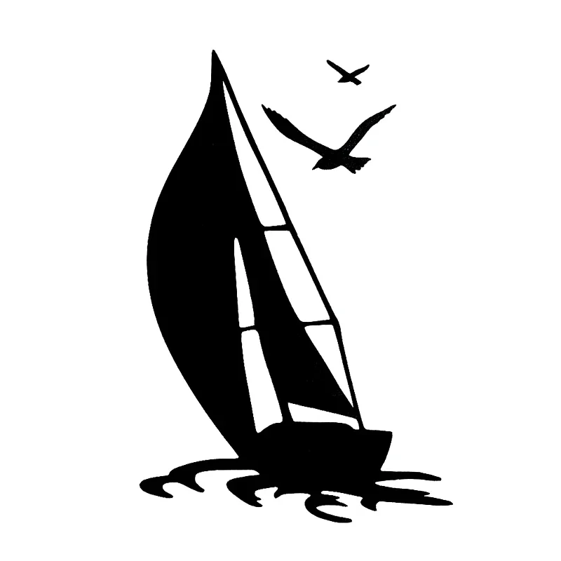 16 * 10.6cm Sailboat New Popular Poetic Shape Window Bumper Motorcycle Accessories Decoration Vinyl Car Sticker