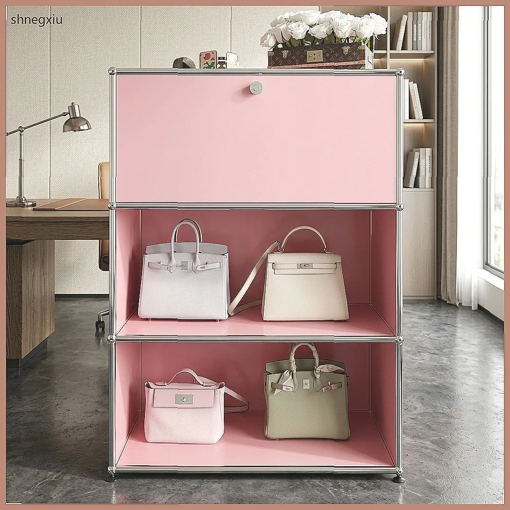 Modern Nordic Open Filing Cabinet, Display Shelves & Storage Organizer, Compact Office Cupboard Designer Furniture