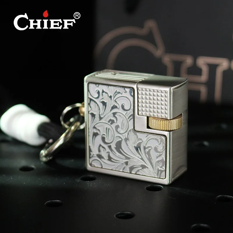 

Зажигалка CHIEFMini, маленький квадратный кирпич, топливная зажигалка 2-го поколения, украшение из наклеек, подвесное украшение, подарок на день рождения