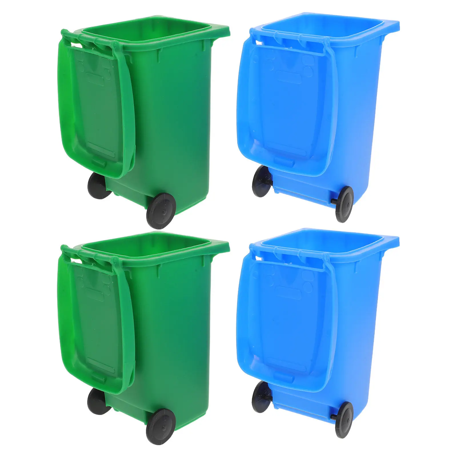 4 Pcs Creative Trash Can Desk Holder Countertop Cute Bin Desktop Organizer with Lid