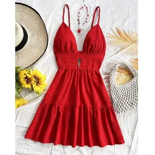 

Новый летний однотонный ремешок с v-образным вырезом и сексуальной текстурой Ba на талии Dr ort Dr, женский Faion Ci Commute