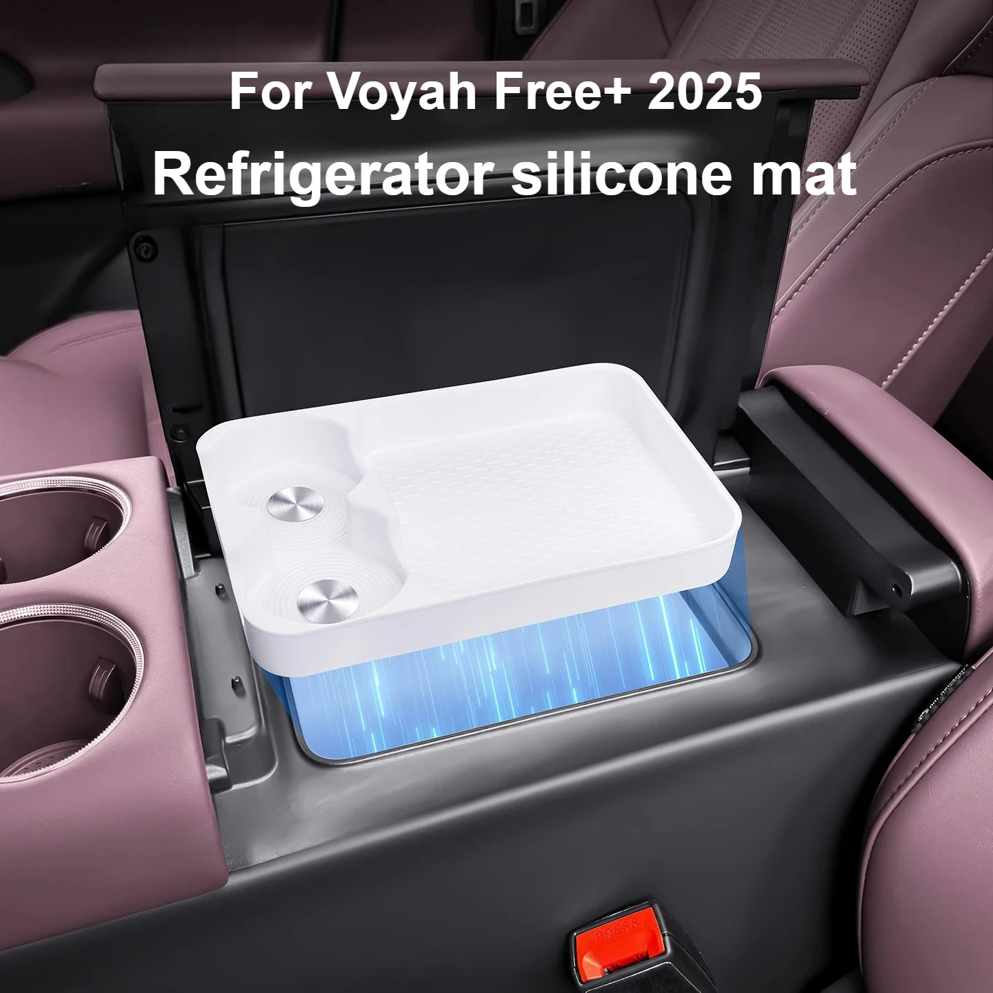 For Voyah Free+ 2025 Fridge Silicone Mat Car Refrigerator Beverage Positioning Shockproof Pad Car Accessories