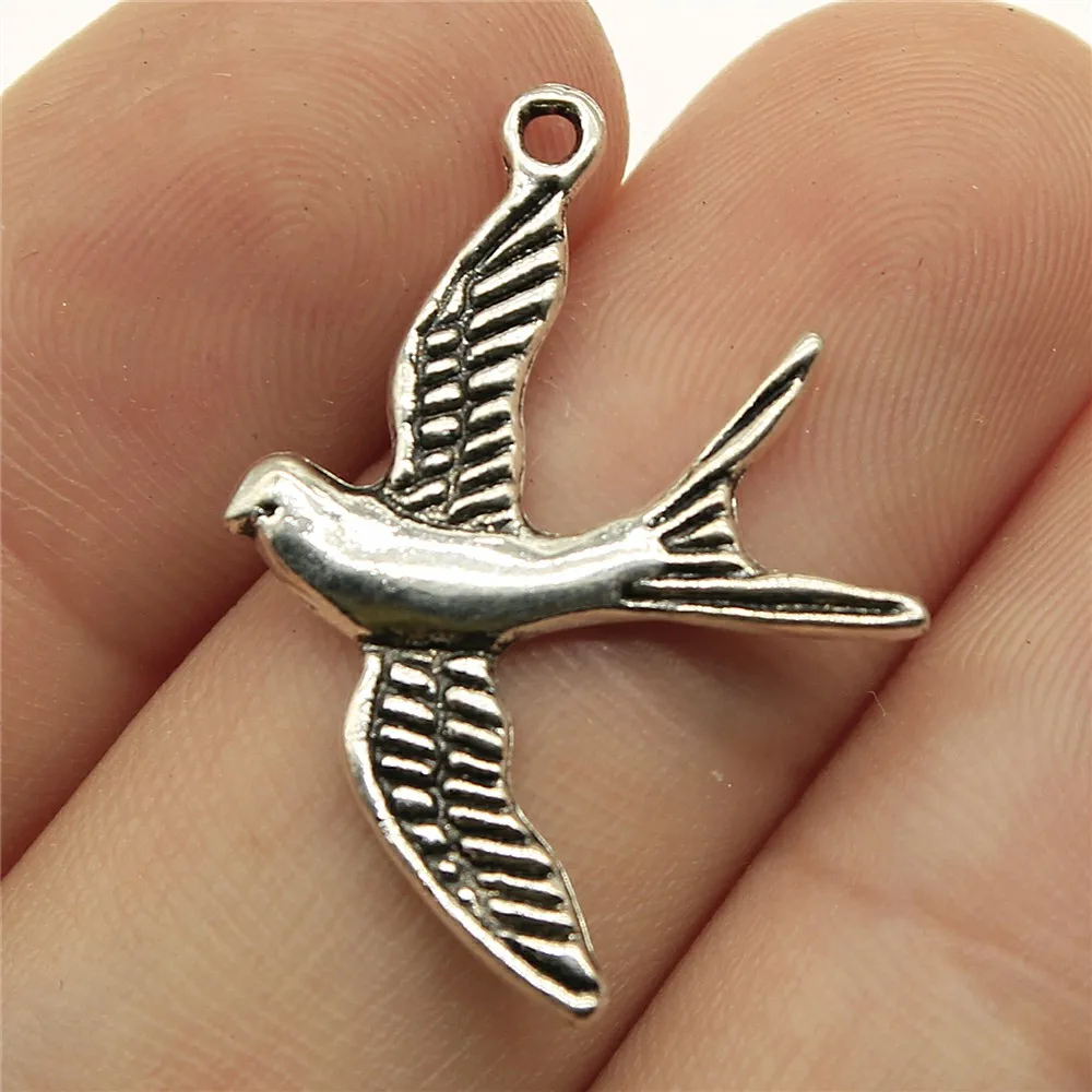 WYSIWYG 10pcs 29x21mm Swallow Bird Pendants Swallow Bird Charms Swallow Pendants Charm For Jewelry Making