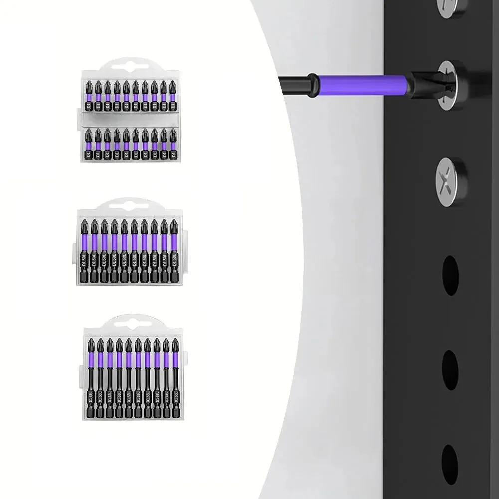 10/20 Pcs PH2-Cross Screwdriver Set Magnetic Batch Head Impact Drill Bit Alloy Steel Non-slip Cross Screwdriver 25/50/65