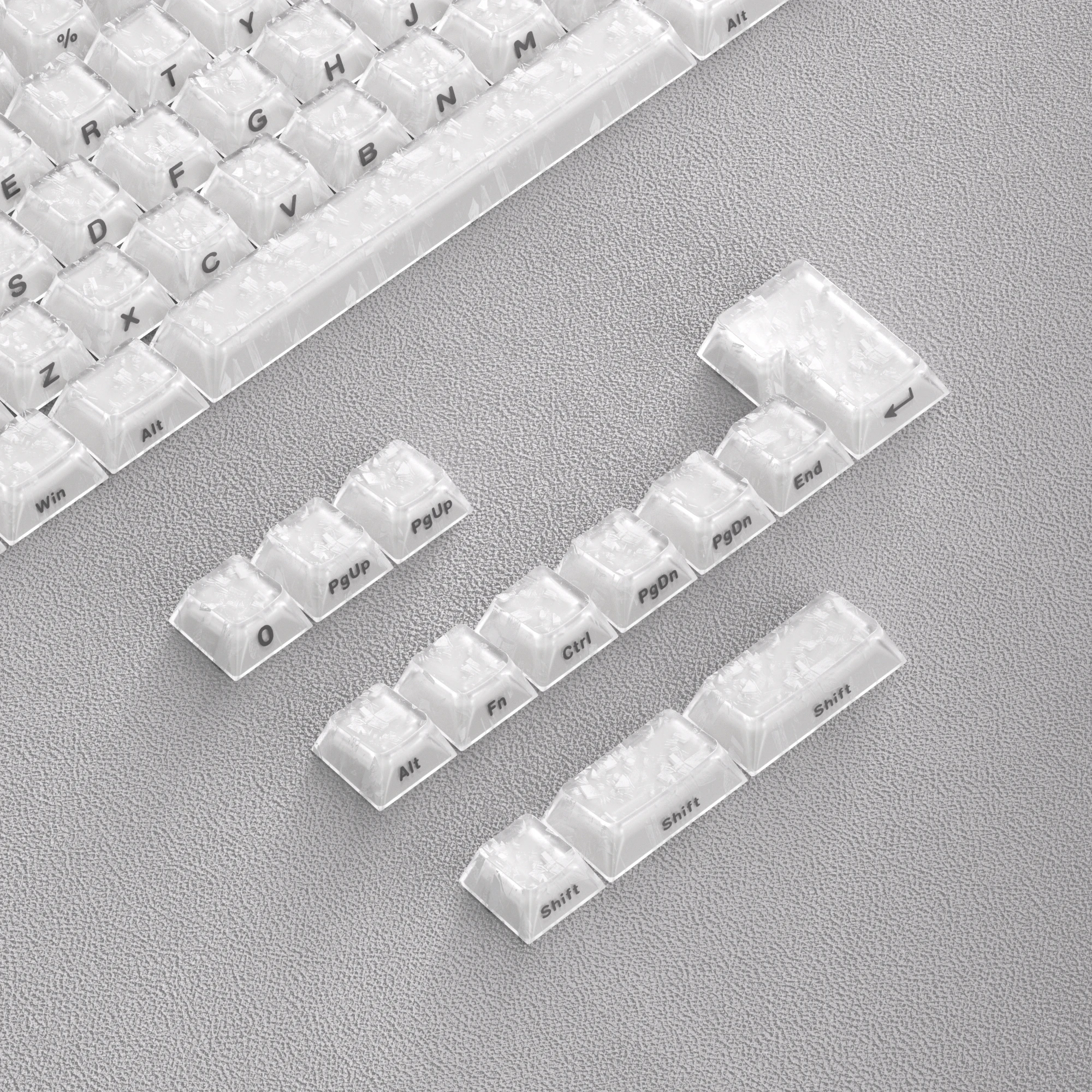 Carbon Fiber Crystal Jelly Keycap Side Engraved 120K ABS+PC Material Compatible with Mechanical Keyboard Magnetic Switch Keycap