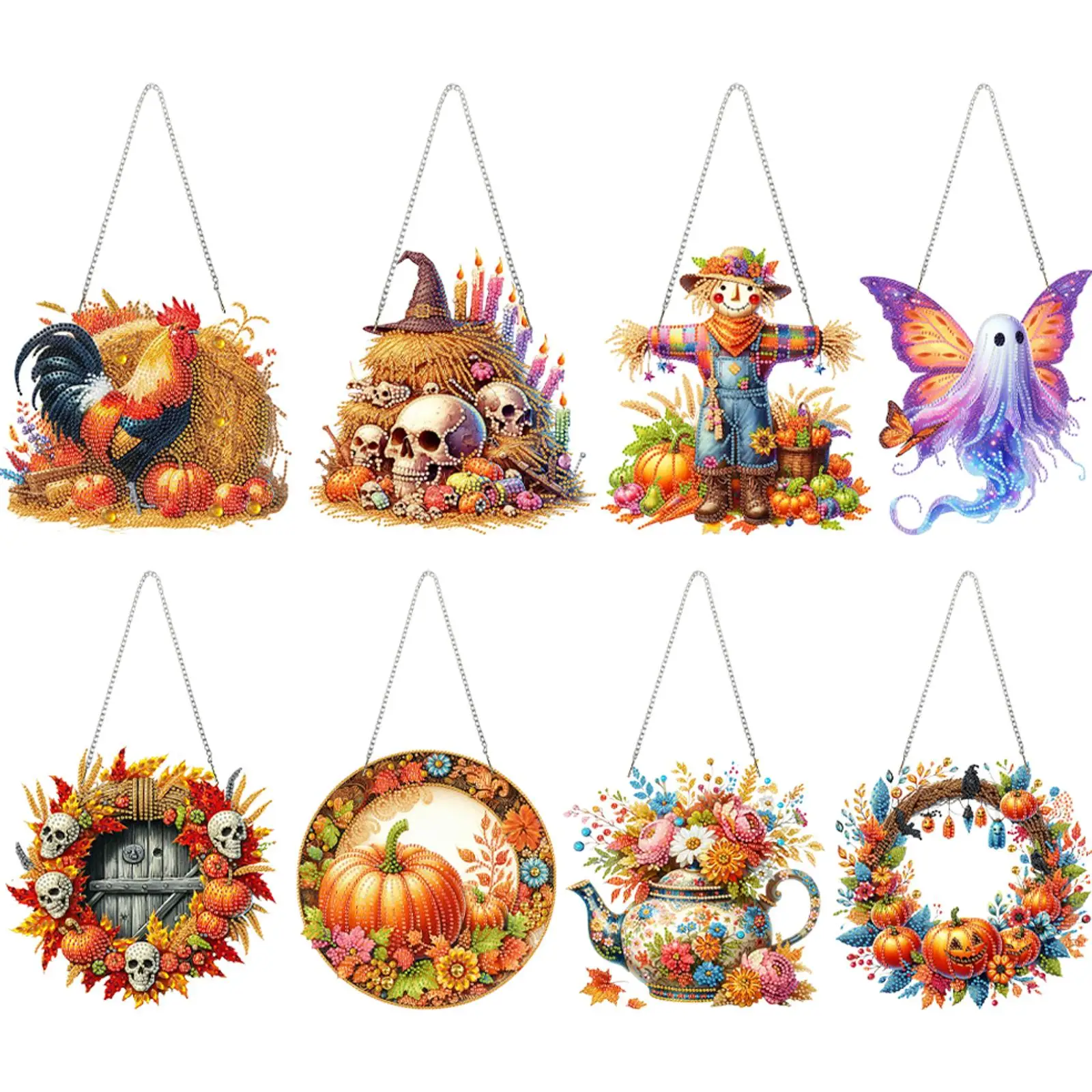 

Acrylic 2D/Flat DIY Hanging Diamond Art Kits Special Shape Diamond Art Pendant Diamond Painting Set Home Wall Decoration Crafts