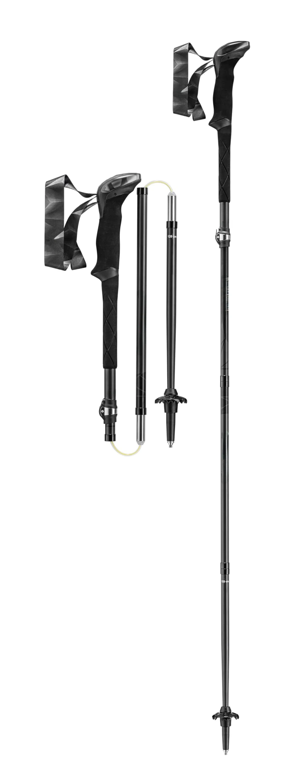 Adjustable Carbon Fiber Trekking Pole with EVA Foam Grip, Lightweight 3-Section Hiking Stick for Outdoor Use