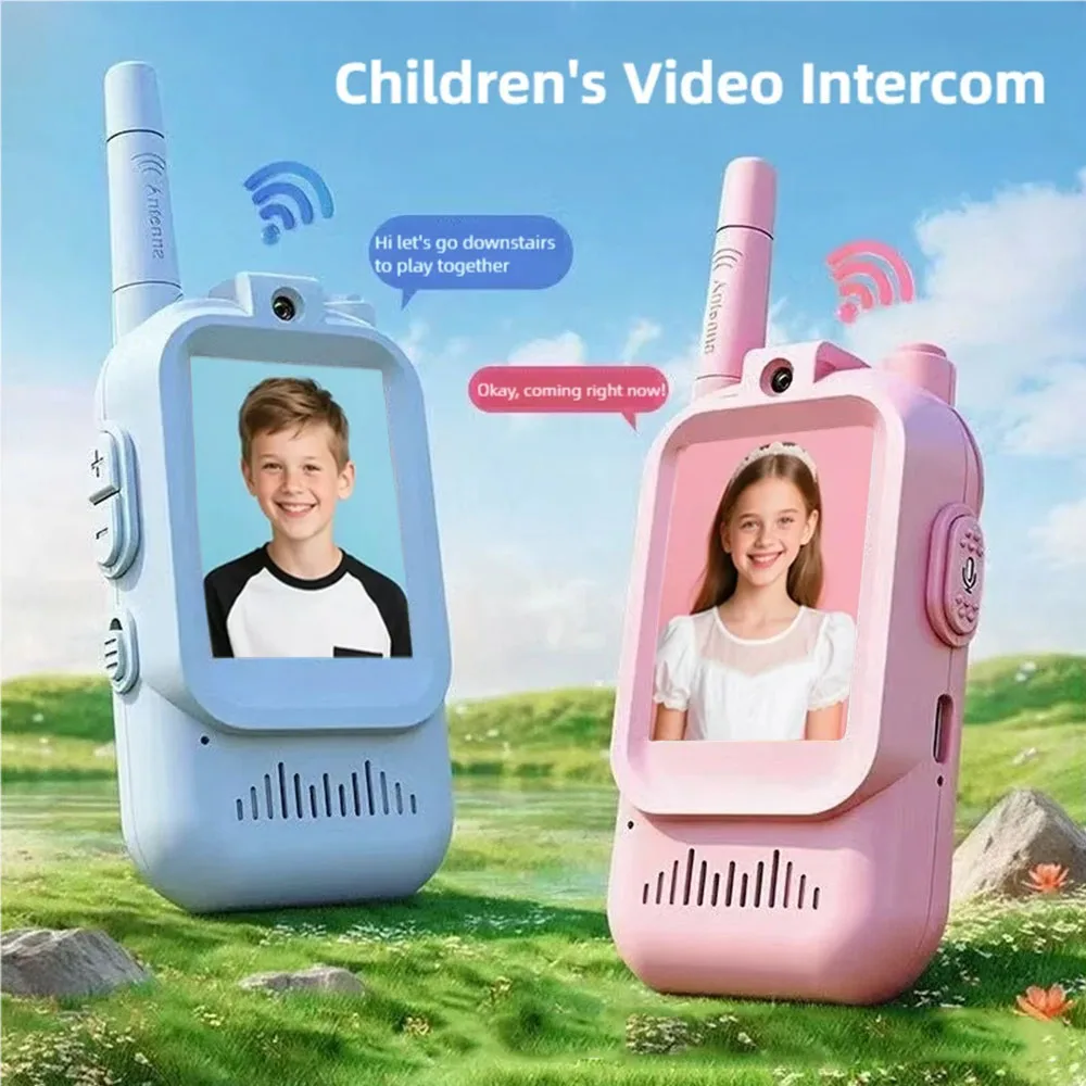 

Детская видео рация, 2-дюймовый HD-экран, вызов в один клик, подарок на день рождения для детей, 2 упаковки, перезаряжаемый внутренний видеодомофон