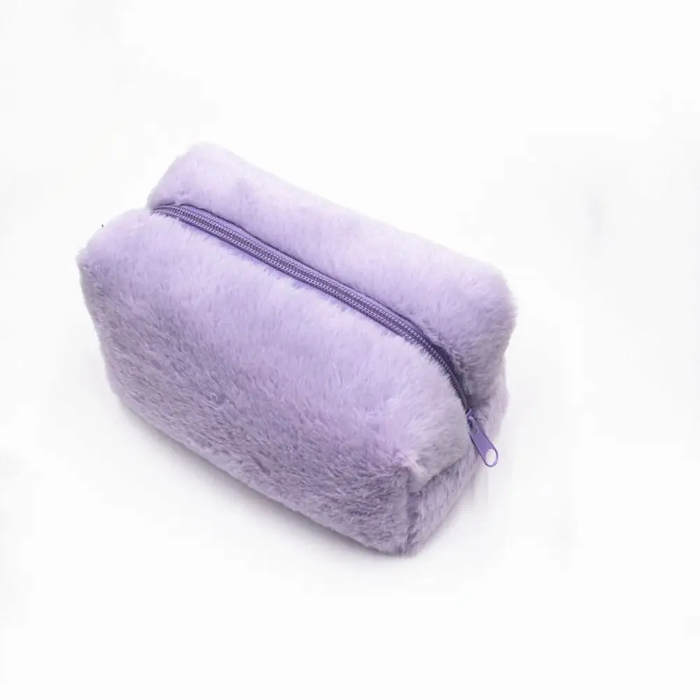 Warm Winter Soft Zipper Female Handbags Make Up Brushes Beauty Cosmetic Bag Pencil Case Women's Pouch  Makeup Bags