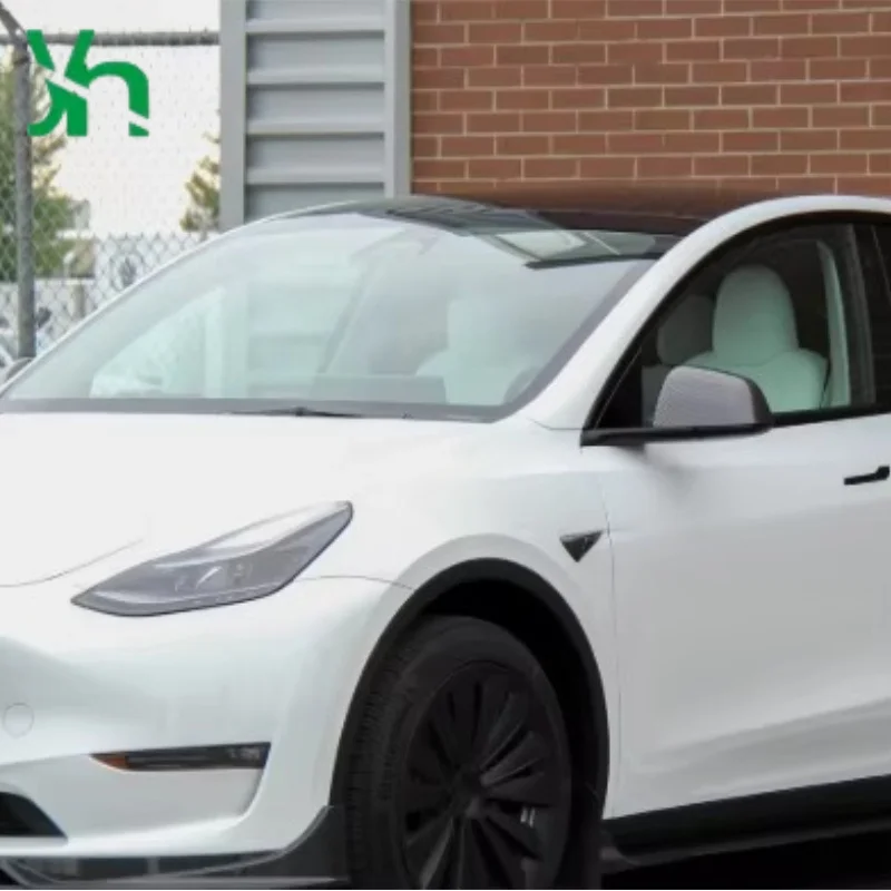 マットカーボンファイバーミラーカバーセット2個、2019年以降のテスラモデルY外装アクセサリーに適合